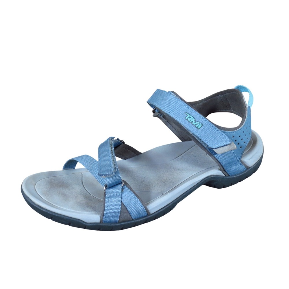 Teva Verra Womens Strappy Sport Sandal Size 9.5 Hiking Water Shoe Blue Gray